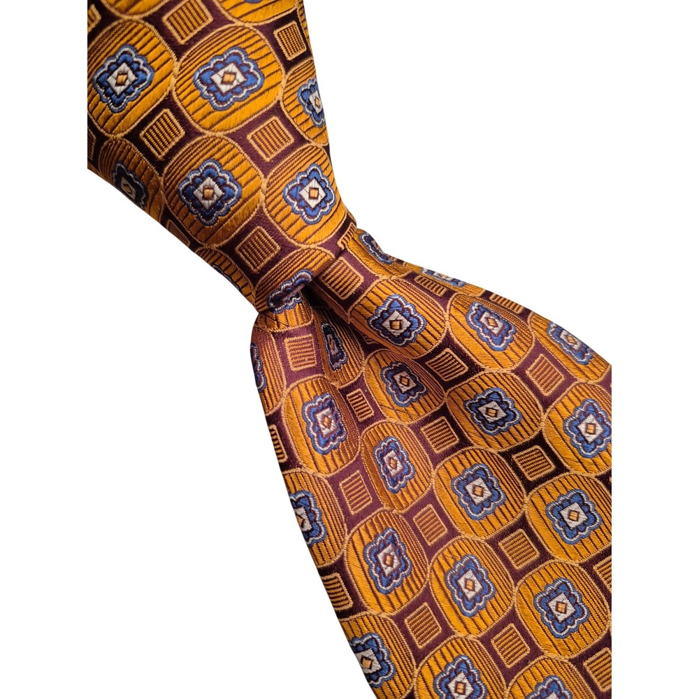 Jos. A. Bank Executive Collection Metallic Orange Geometric Silk Tie NEW NWT
